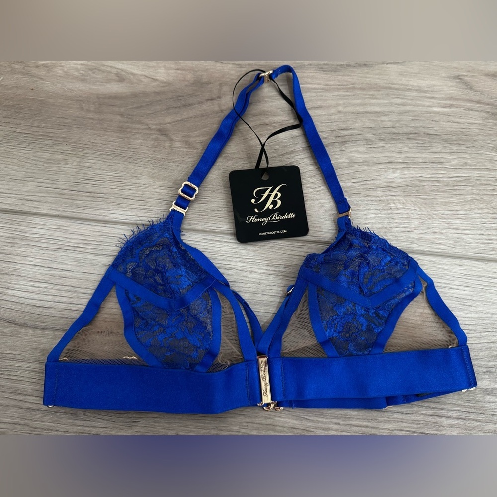 Honey Birdette Blue Lace Bralette - Picture 9 of 9